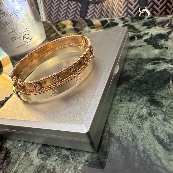 18k solid gold Van cleef bangle made by jeweler - Picture 11 of 14
